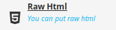 Widget Raw html
